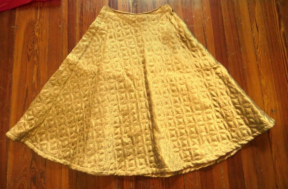 Exceptional 50s Nelly de Grab Gold Quilted Skirt … - image 2