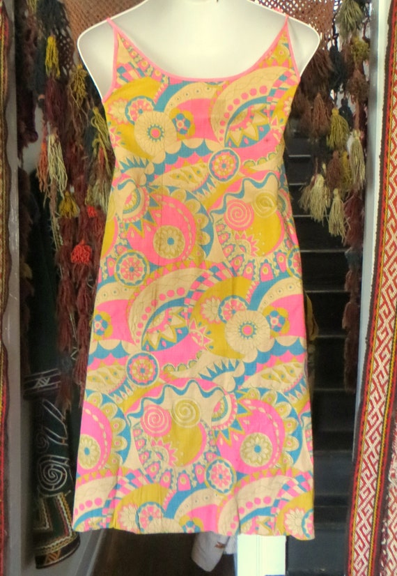 Rare Original 60s Paper Dress in Bright Summer Flo