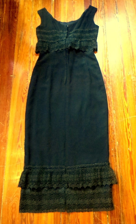 SALE Fancy 50s Black Cocktail/Party Wiggle Dress … - image 5
