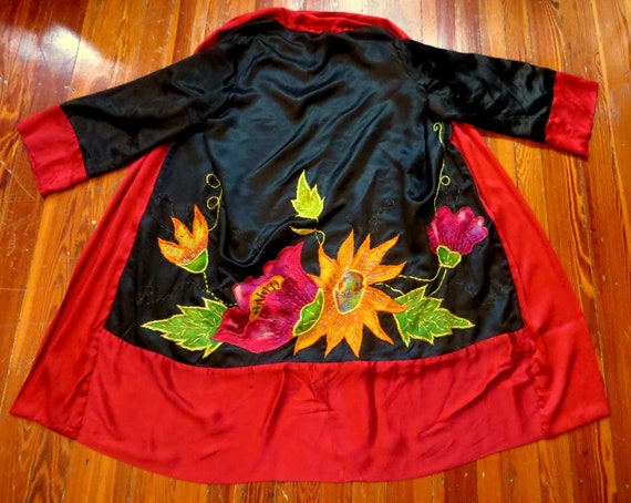 SALE 30s Reversible Silk Embroidered/Appliqued Art
