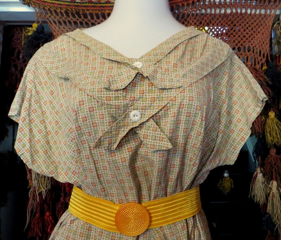 XL 50s Cotton Novelty Print Dress