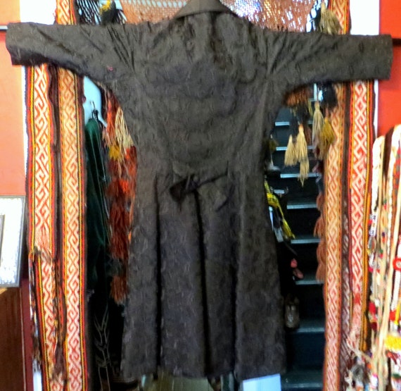 Nan Duskin Embroidered Black Silk Coat/Dress/Dust… - image 3