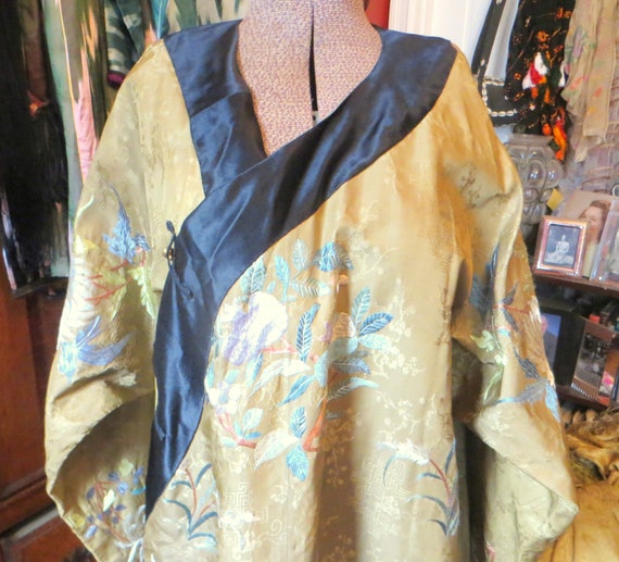 SALE Antique Chinese Qing Dynasty Silk Damask Che… - image 8