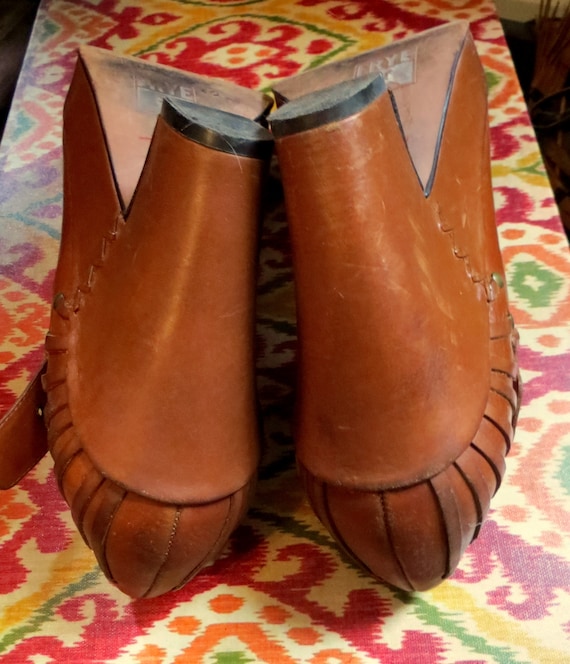 Rare Vintage Frye Studded Mary Jane Wedge/Platfor… - image 10