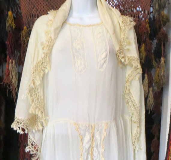 Gorgeous Edwardian/20s Semi-Sheer Ivory Cotton La… - image 2