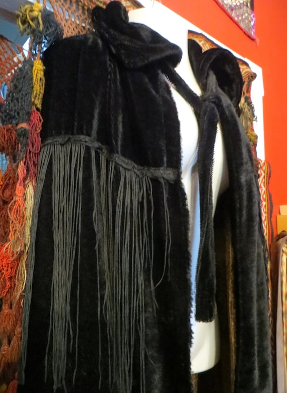 Rare Edwardian Mohair Fur Fringed Cape