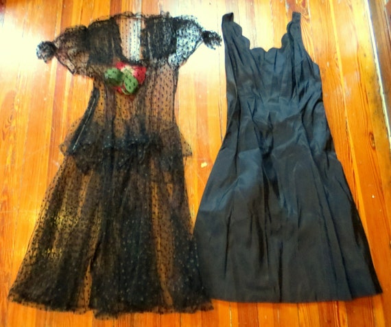 SALE 20s/30s Old Hollywood Bombshell Sheer Netted… - image 1