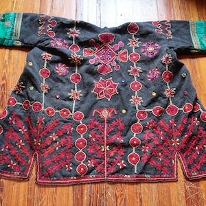 RARE OOAK Pashtun Handmade and Embroidered, Mirrored, Pieced 50s/60s Ceremonial/Wedding Jacket/Coat, Tribal Textile Art to Wear or Display