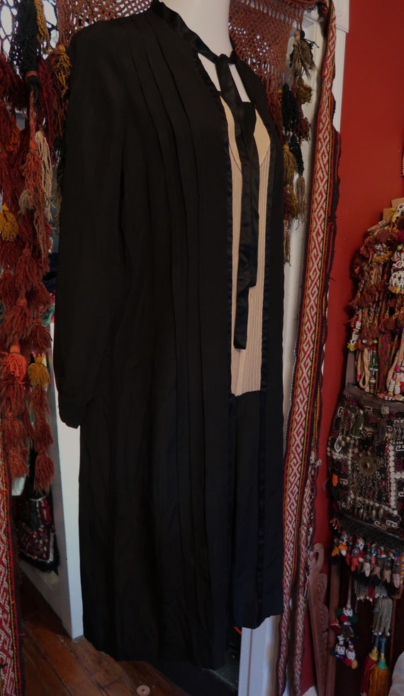 Stunning 20s/30s Black Silk Crepe De Chine Dress … - image 3