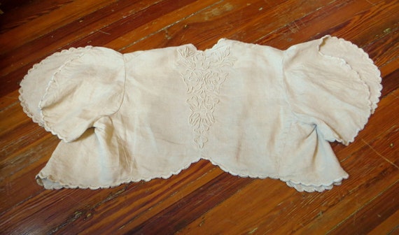 Darling Victorian Ecru Linen Shrug/Bolero/Capelet… - image 7