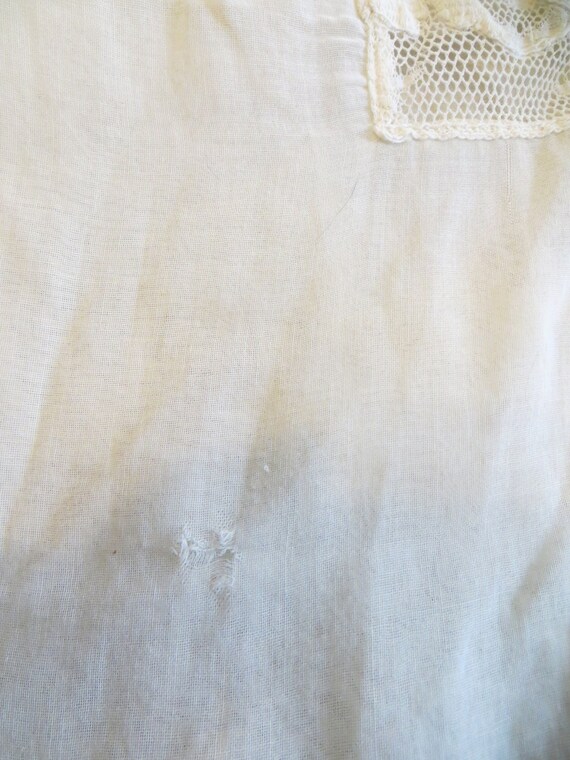 Gorgeous Edwardian/20s Semi-Sheer Ivory Cotton La… - image 10