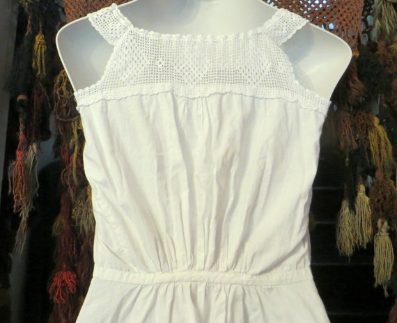 Antique Victorian/Edwardian White Cotton w/Croche… - image 9