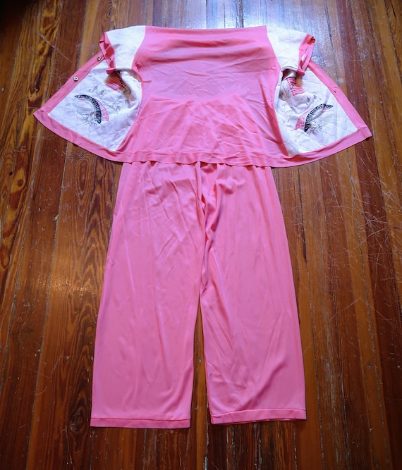 Rare MCM 50s Hot Pink Asian Pajama Set w/Fab Ligh… - image 3