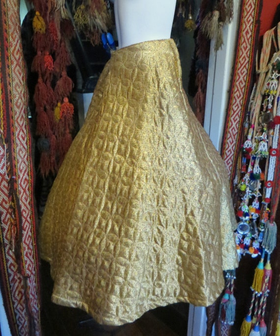 Exceptional 50s Nelly de Grab Gold Quilted Skirt … - image 5