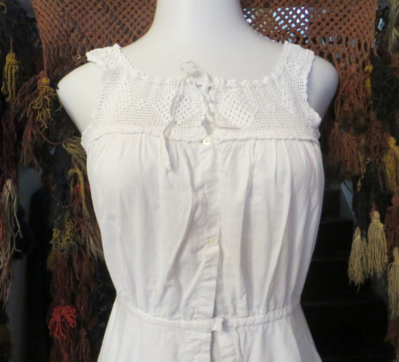 Antique Victorian/Edwardian White Cotton w/Croche… - image 8