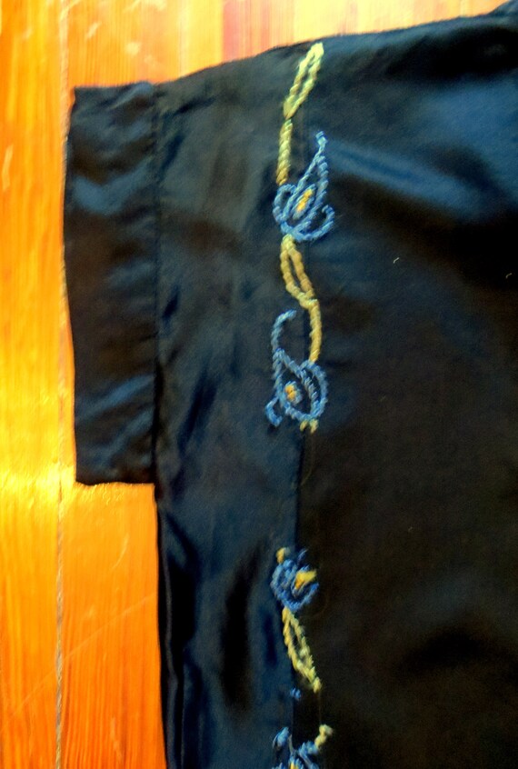 Rare Find 20s Handmade Black Silk Dress w/Unfinis… - image 6