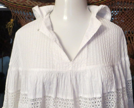 Sale Rare Mexican Designer Pintuck Lace Hooded Full Sweep Etsy