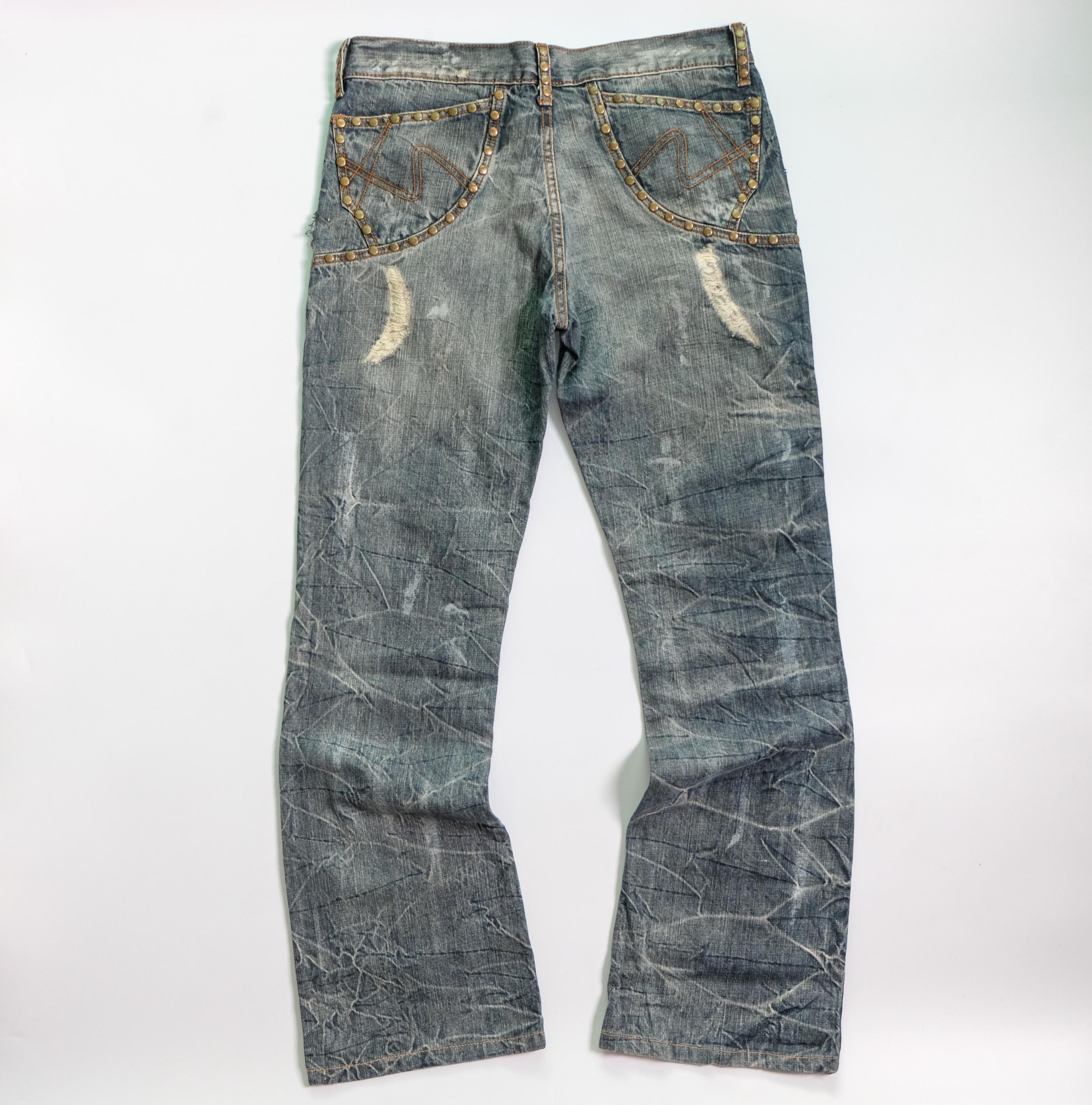 パンツ 00s semanticdesign flare damage denim L Semantic Design 00s Flared Denim – firstfinal