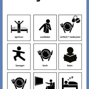 daily rhythm pictograms elderly, alzheimer&#39;s, dementia, visual daily planning, structure, PictoPlan, daily routine