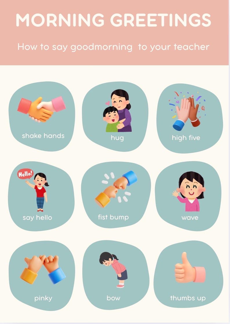 Morning Greetings Poster for Classroom | Teacher Greeting Choices Chart