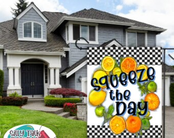 Squeeze the Day Garden Flag Template Download Sublimation Digital Design for Printing