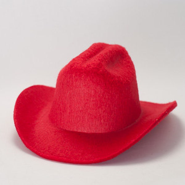 5 Mini Felt Cowgirl Hats 4 Colors to choose from- Party Favors, Photographer Props, Wreaths, Costumes, Centerpieces, Dogs, Birthday Favor