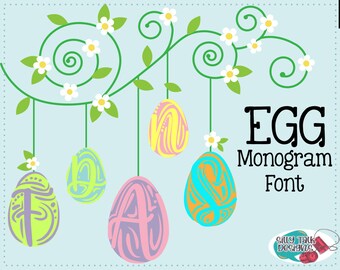 Egg Monogram Font - Premium Font - True Type Font - Use with Cricut, Silhouette