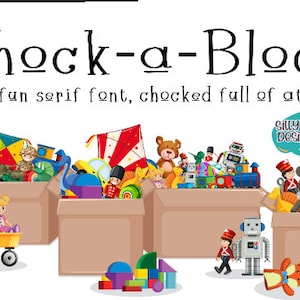 Chock a Block Font - Premium Font - True Type Font - Use with Cricut, Silhouette