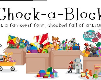 Chock a Block Font - Premium Font - True Type Font - Use with Cricut, Silhouette