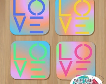 Love Coaster Size Template Download Sublimation Digital Design for Printing