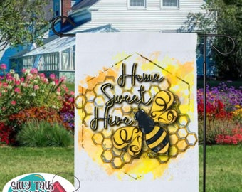 Home Sweet Hive Garden Flag Template Download Sublimation Digital Design for Printing