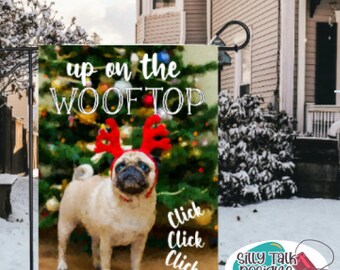 Up on the Woof Top Garden Flag Template Download Sublimation Digital Design for Printing