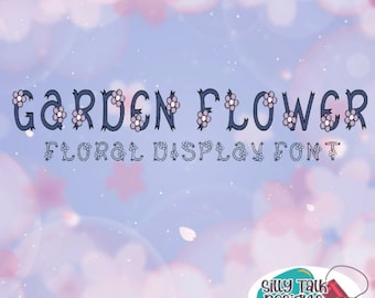 Garden Flower Font - Premium Font - True Type Font - Use with Cricut, Silhouette