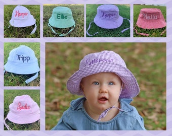 JUPSK Baby Sun Hat Toddler Summer Bucket Hat Wide Brim Double-Side Mermaid Cap for Kids Girls Boys