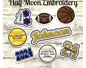 Personalized Letterman Jacket Patch | Custom Jacket Patches | Class of 2024 Patches | Football Patches | Cheer Patches | Baseball Patches