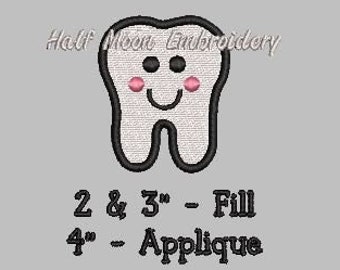 Mini Tooth Embroidery Design | Small Tooth | Tooth Applique Embroidery Design | Tooth Fairy Embroidery Design | Smiling Tooth
