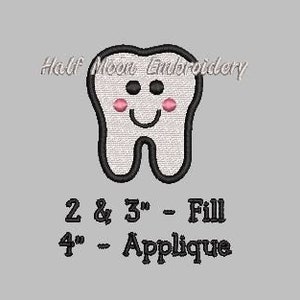 BOGO Free! Mini Tooth Embroidery Design | Small Tooth | Tooth Applique Embroidery Design | Tooth Fairy Embroidery Design | Smiling Tooth