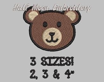 BOGO Free!  Mini Teddy Bear Face Embroidery Design Mini Bear Face Small Teddy Bear Face Embroidery Design Small Bear Face Mini Bear Head