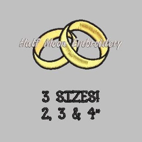 BOGO Free! Mini Wedding Bands Embroidery Design | Mini Wedding Rings Embroidery Design | Small Bands | Small Rings | Wedding Embroidery