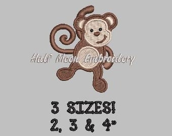 Mini Monkey Embroidery Design | Small Monkey| Jungle Animal Embroidery Design | Monkey Embroidery Pattern | Machine Embroidery Digital