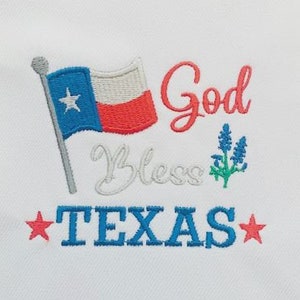 BOGO Free!  God Bless Texas Embroidery Design | Texas Flag Embroidery Design Blue Bonnet Embroidery Design Lone Star State Embroidery Design