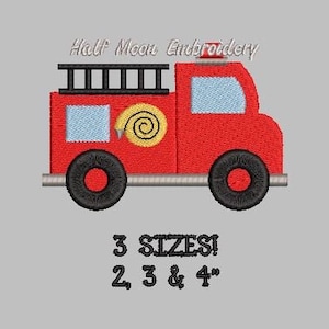 BOGO Free! Mini Firetruck Embroidery Design Small Fire Truck Mini Fire Engine Embroidery Design Small Fire Engine Baby Boy Embroidery Design