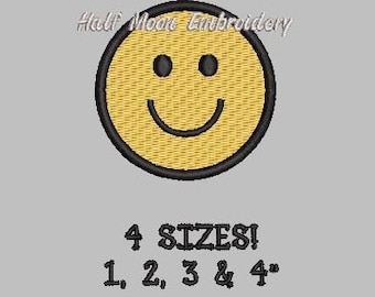 Mini Smiley Face Embroidery Design | Mini Happy Face Embroidery Design | Mini Smiling Face Embroidery Design | Small Smiley Face