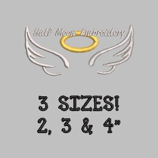 BOGO Free! Mini Halo Embroidery Design Mini Angel Wings Embroidery Design Angel Embroidery Design Small Halo Small Angel Wings Halo Wings