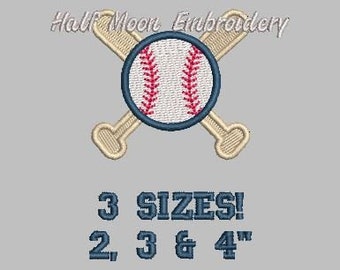 BOGO Free!  Mini Baseball With Bats Embroidery Design  | Small Baseball With Bats Embroidery Design  | Mini Baseball Embroidery Design