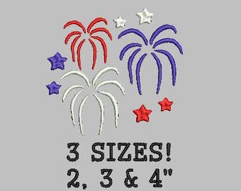 Buy 1 Get 1 Free! Fireworks Embroidery Design 4th of July Embroidery Design New Year's Embroidery Design Fourth of July Mini Fireworks Small