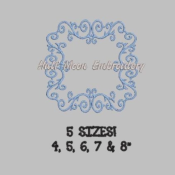 BOGO Free! Swirl Border Embroidery Design | Scrolled Border | Swirl Frame Embroidery Design | Scroll Frame Monogram Frame | Monogram Border