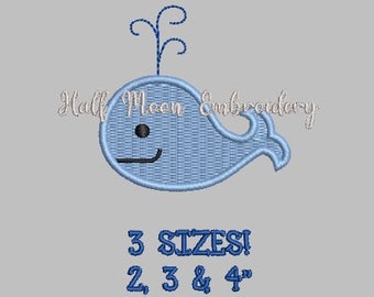 BOGO Free!  Mini Whale Embroidery Design | Small Whale Embroidery Design | Nautical Embroidery Design | Beach Embroidery Design | Ocean