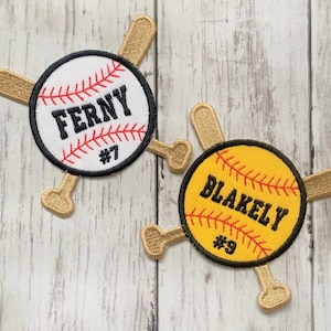 Personalisierter Baseball Aufnäher Personalisierter Softball Aufnäher Personalisierter Baseball Aufnäher Personalisierter Softball Aufnäher Baseball Aufnäher mit Namen Baseballschläger