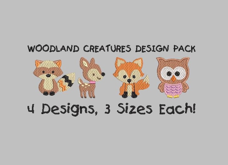 BOGO Free Woodland Creatures Embroidery Design Pack Woodland Animals Embroidery Design Forest Animals Embroidery Design Fox Embroidery image 1